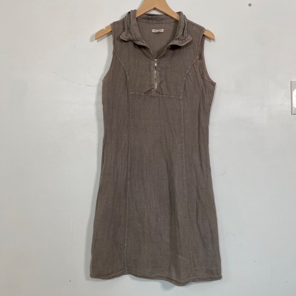 Lina Tomei Women 100% Linen Dress Size S Made in Italy Beach Coastal Boho Resort